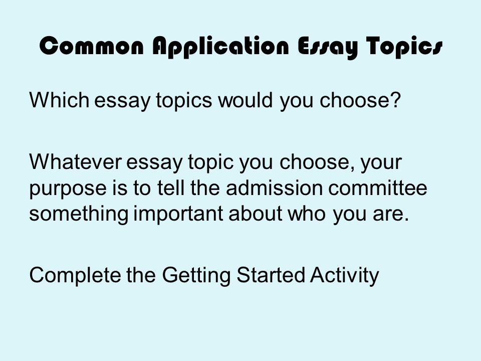 Application essay